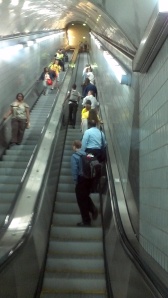 The really cool escalator in the MARTA in Atlanta- it went almost straight up and down!
